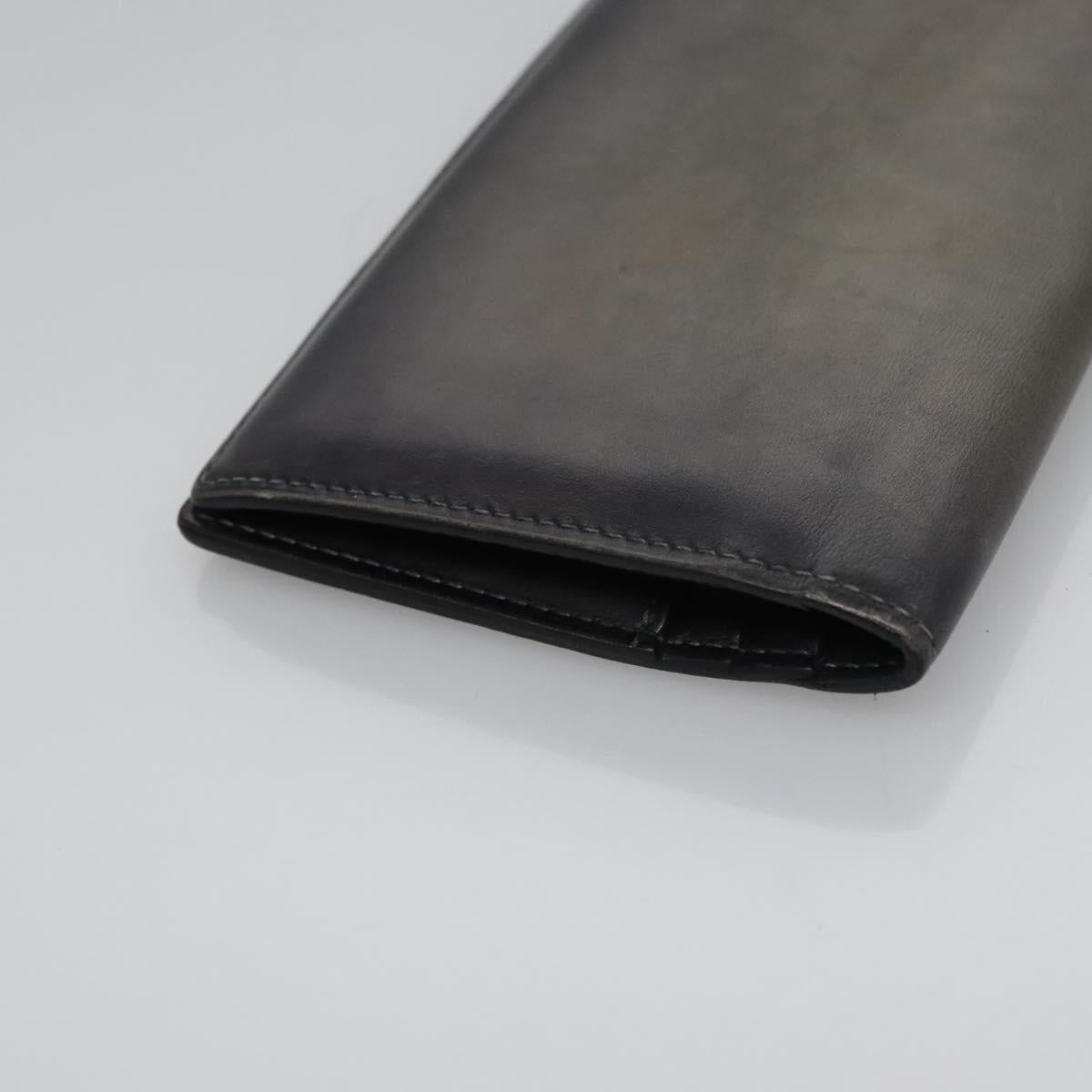 Berluti Long Wallet Leather Black Auth bs23508