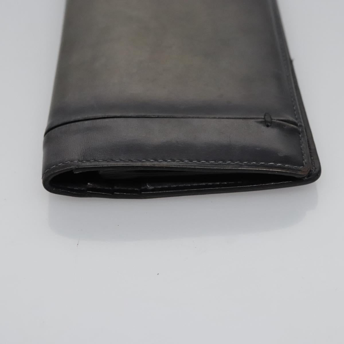 Berluti Long Wallet Leather Black Auth bs23508