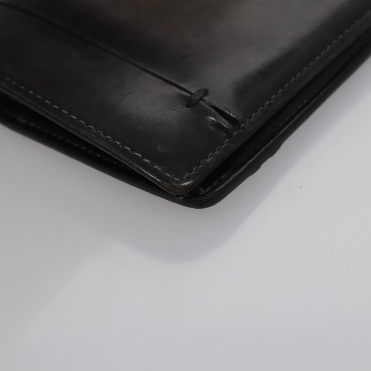 Berluti Long Wallet Leather Black Auth bs23508