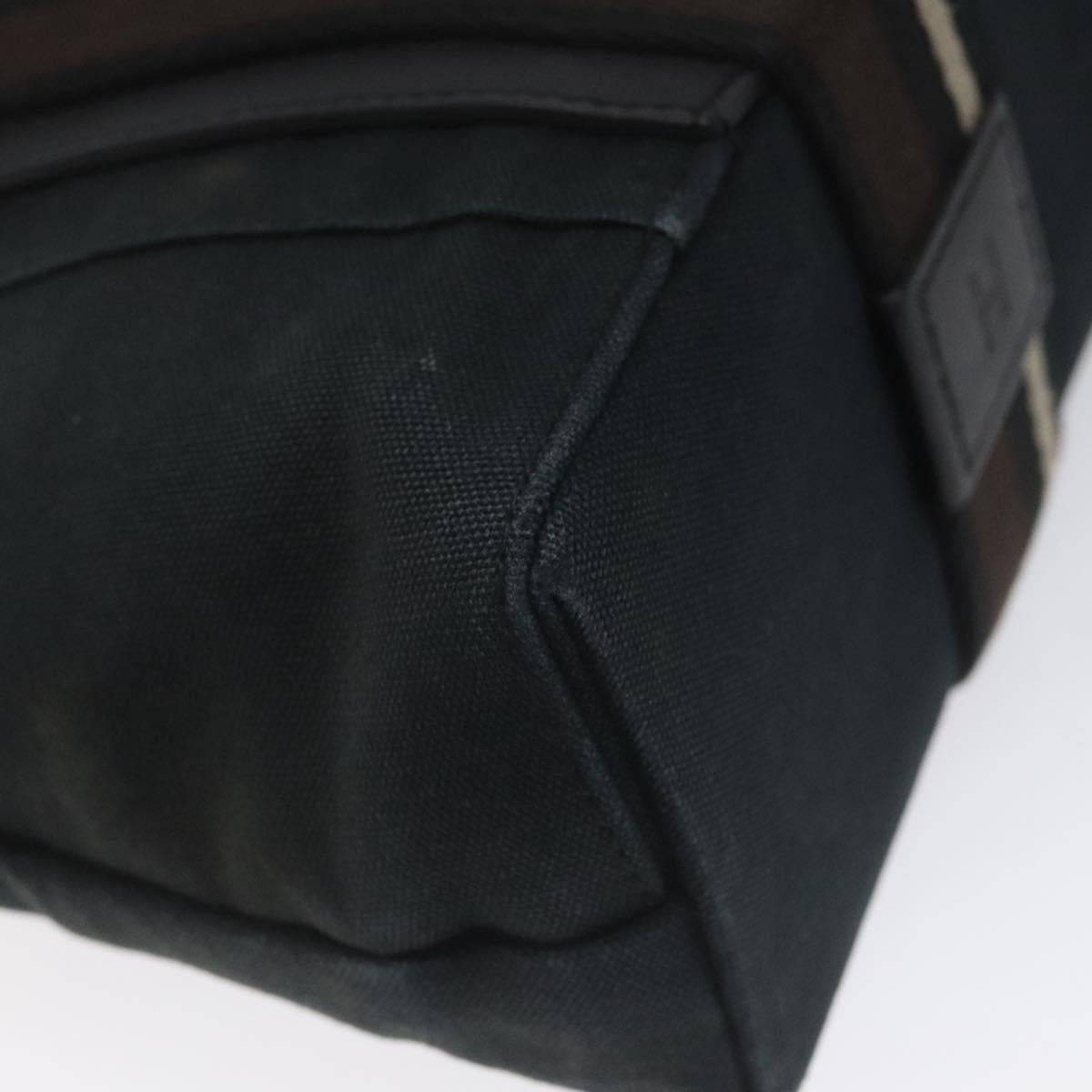 HERMES Toroca Horizontal PM Hand Bag Canvas Black Auth bs23509