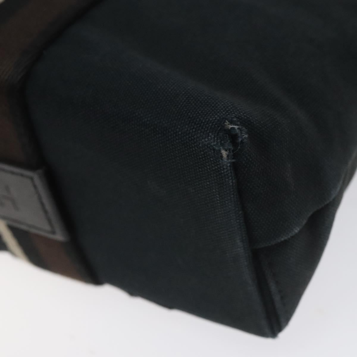 HERMES Toroca Horizontal PM Hand Bag Canvas Black Auth bs23509