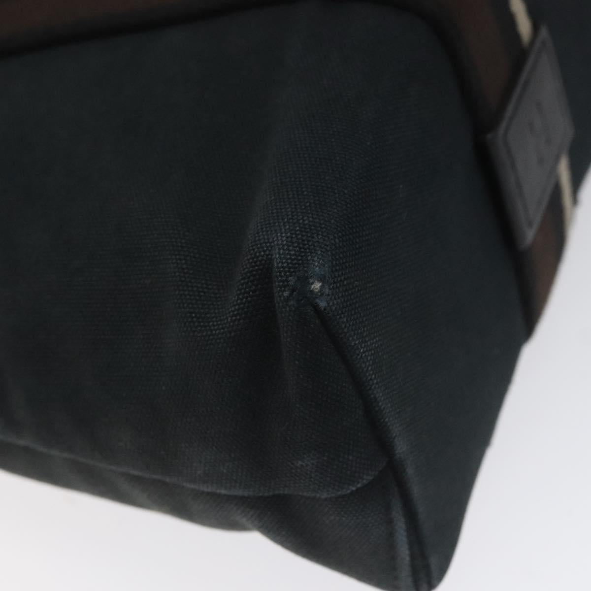 HERMES Toroca Horizontal PM Hand Bag Canvas Black Auth bs23509
