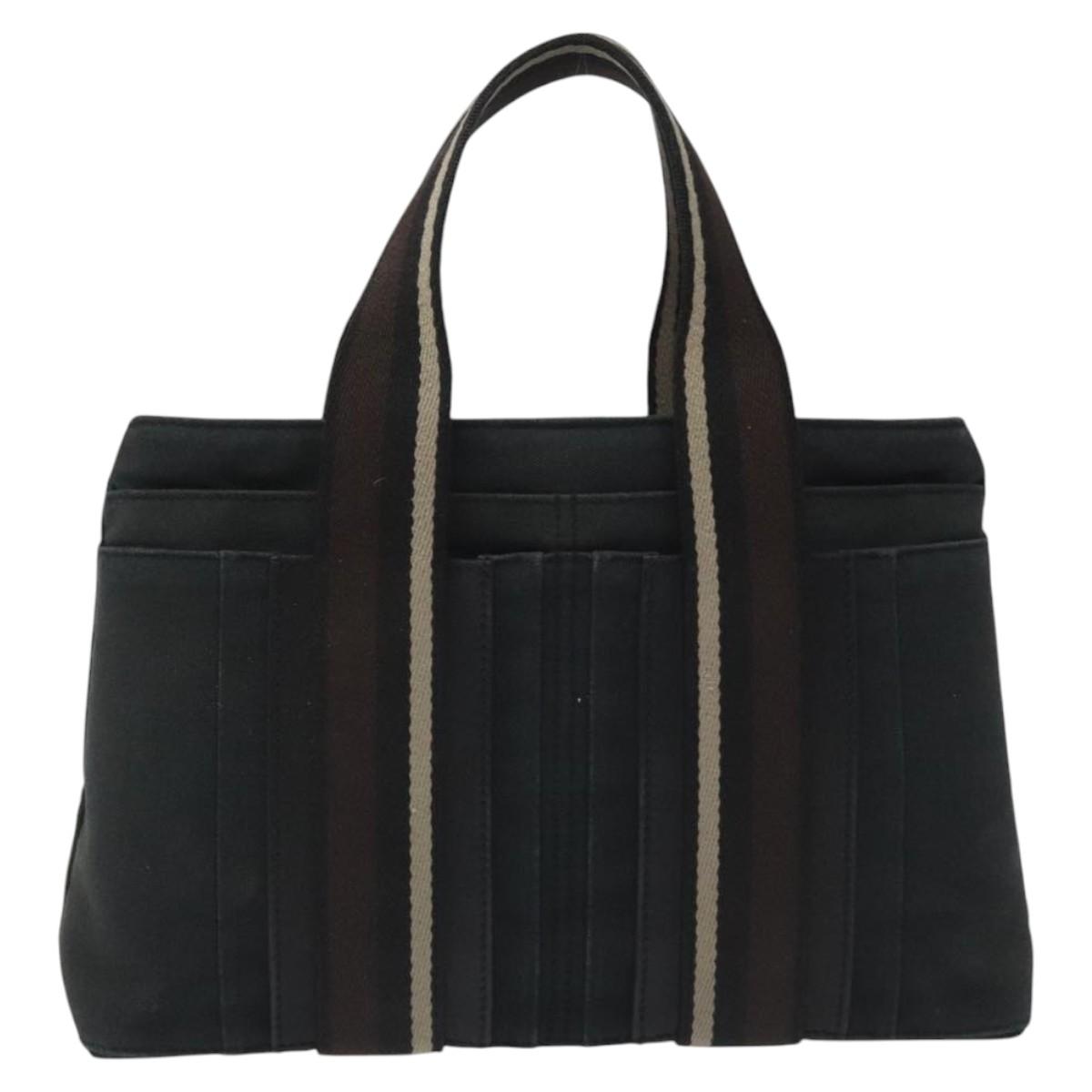 HERMES Toroca Horizontal PM Hand Bag Canvas Black Auth bs23509