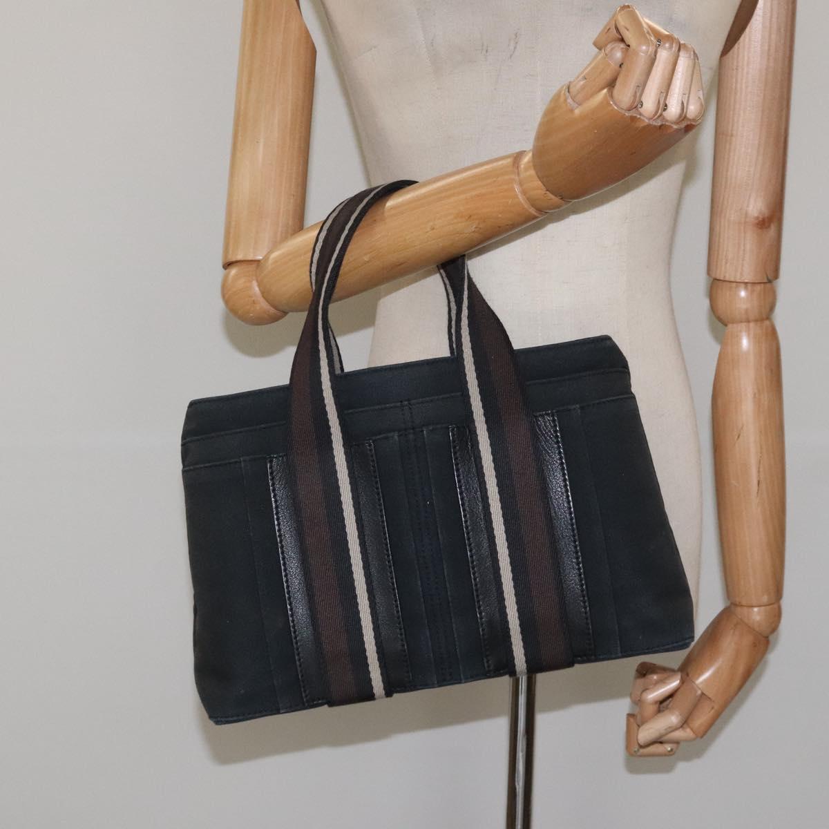 HERMES Toroca Horizontal PM Hand Bag Canvas Black Auth bs23509