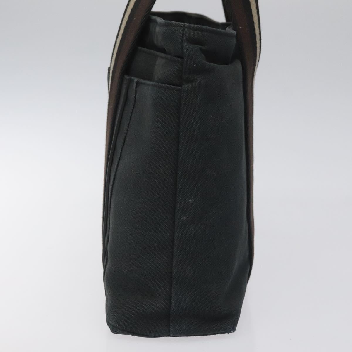 HERMES Toroca Horizontal PM Hand Bag Canvas Black Auth bs23509