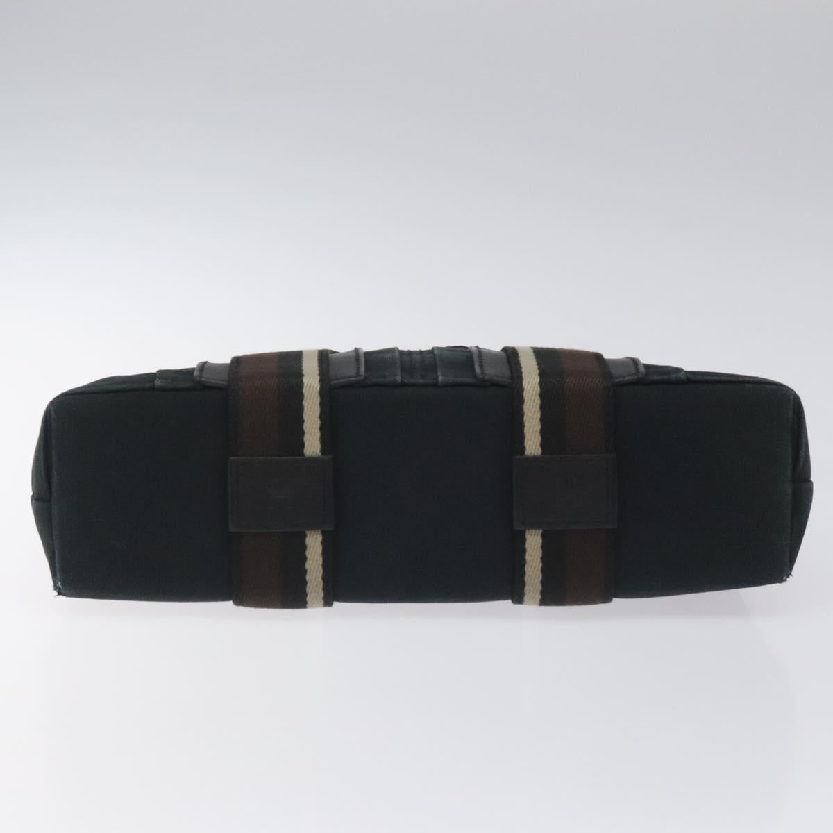 HERMES Toroca Horizontal PM Hand Bag Canvas Black Auth bs23509