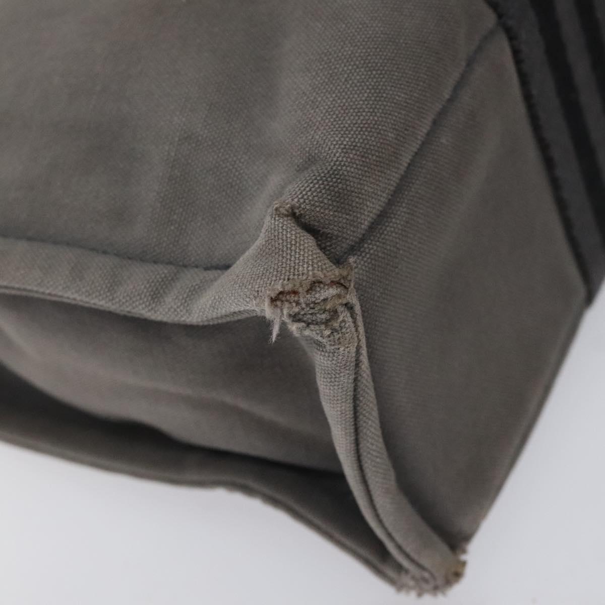 HERMES Fourre Tout PM Hand Bag Canvas Black Gray Silver Auth bs23510