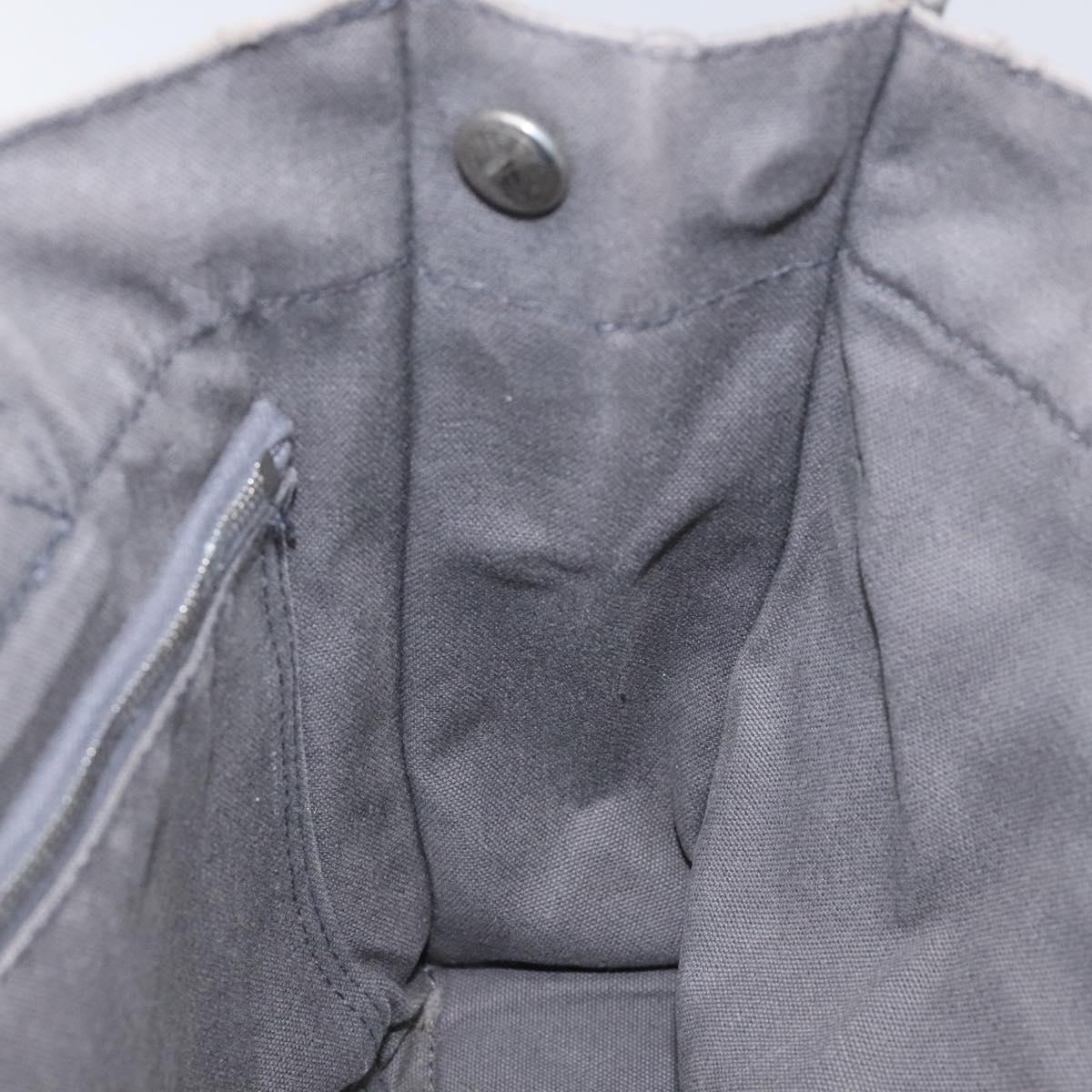 HERMES Fourre Tout PM Hand Bag Canvas Black Gray Silver Auth bs23510