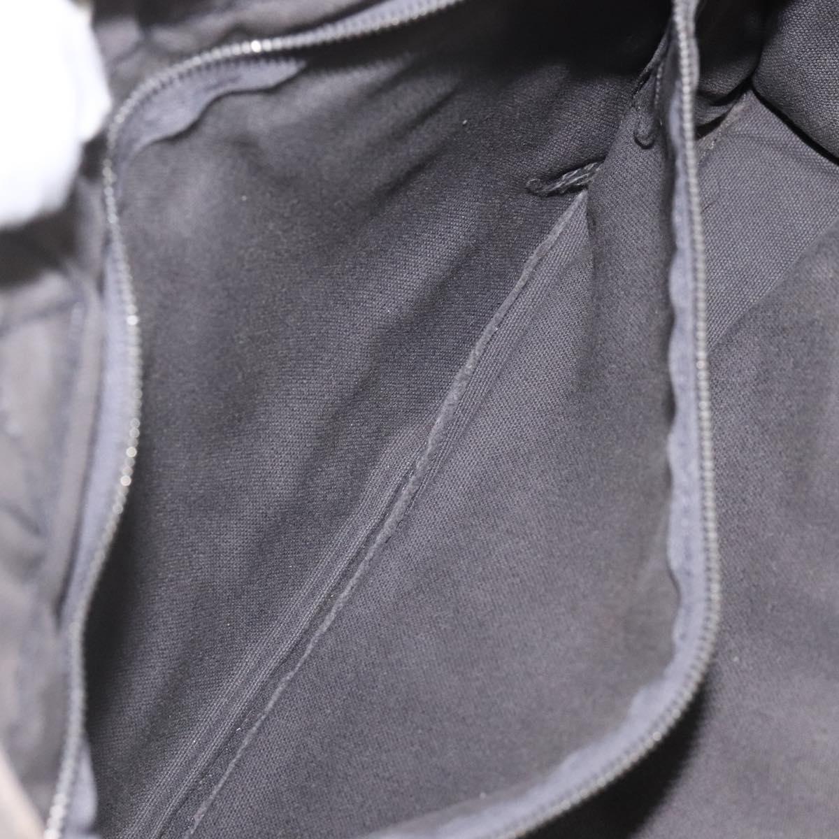 HERMES Fourre Tout PM Hand Bag Canvas Black Gray Silver Auth bs23510