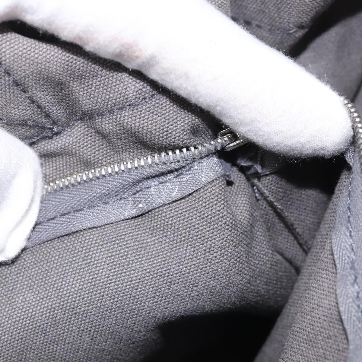 HERMES Fourre Tout PM Hand Bag Canvas Black Gray Silver Auth bs23510