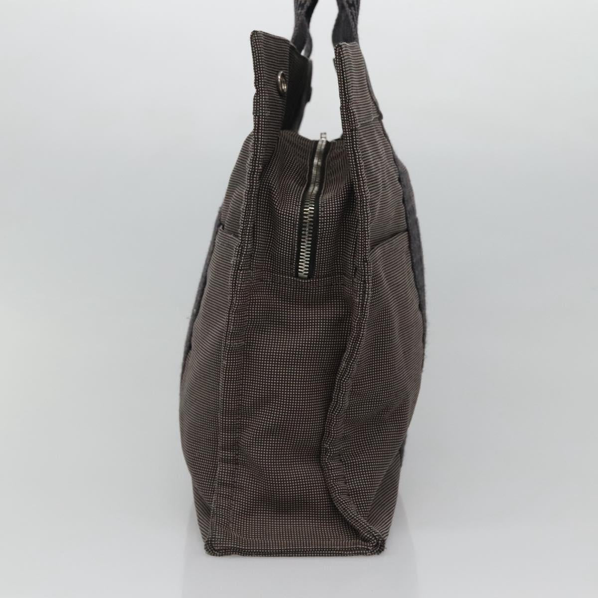 HERMES Her Line MM Tote Bag Canvas Gray Silver Auth bs23512