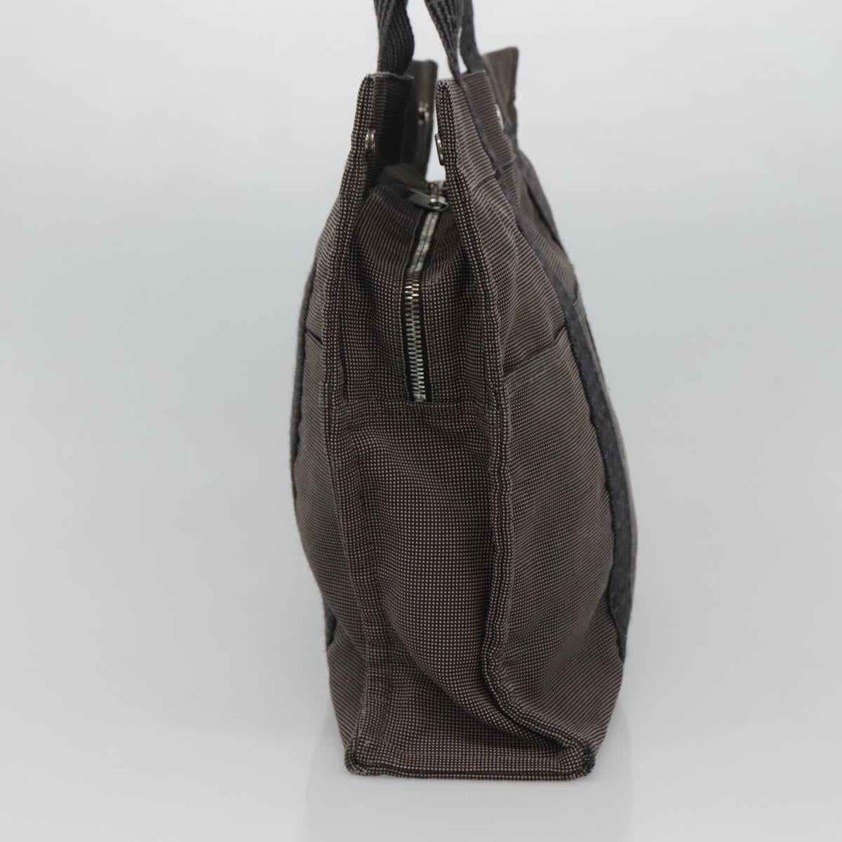 HERMES Her Line MM Tote Bag Canvas Gray Silver Auth bs23512