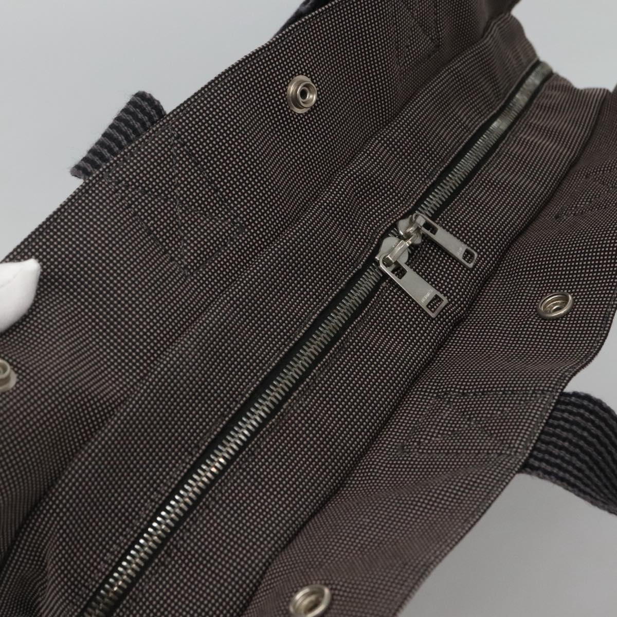 HERMES Her Line MM Tote Bag Canvas Gray Silver Auth bs23512