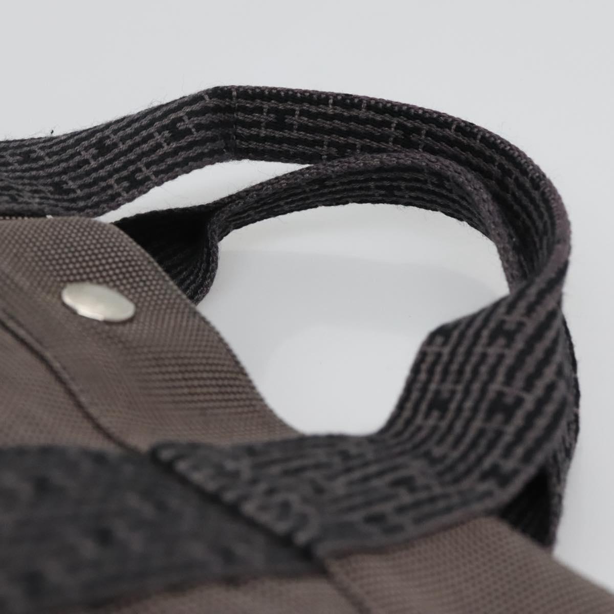 HERMES Her Line MM Tote Bag Canvas Gray Silver Auth bs23512