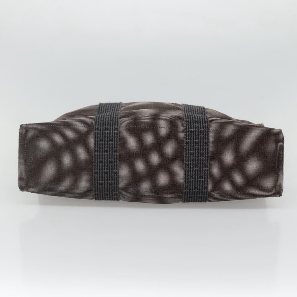 HERMES Her Line MM Tote Bag Canvas Gray Silver Auth bs23512