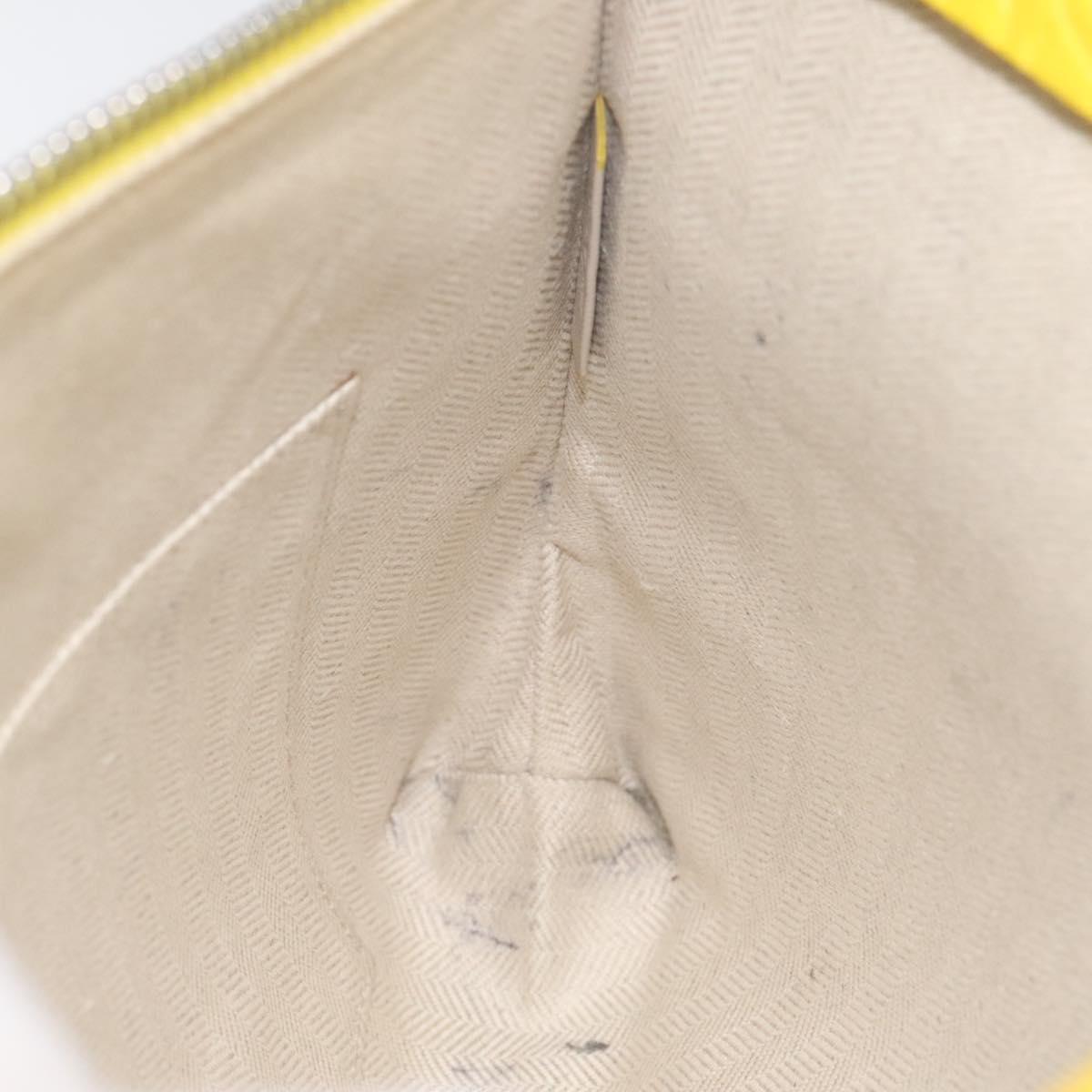 LOEWE Anagram Clutch Bag Leather Yellow Auth bs23522