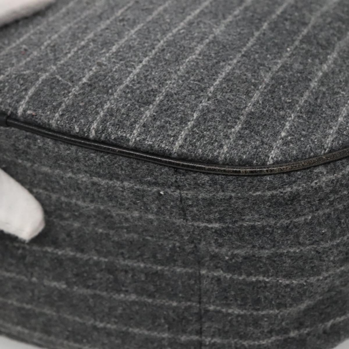 BURBERRY Black label Shoulder Bag Wool Gray Auth bs23525