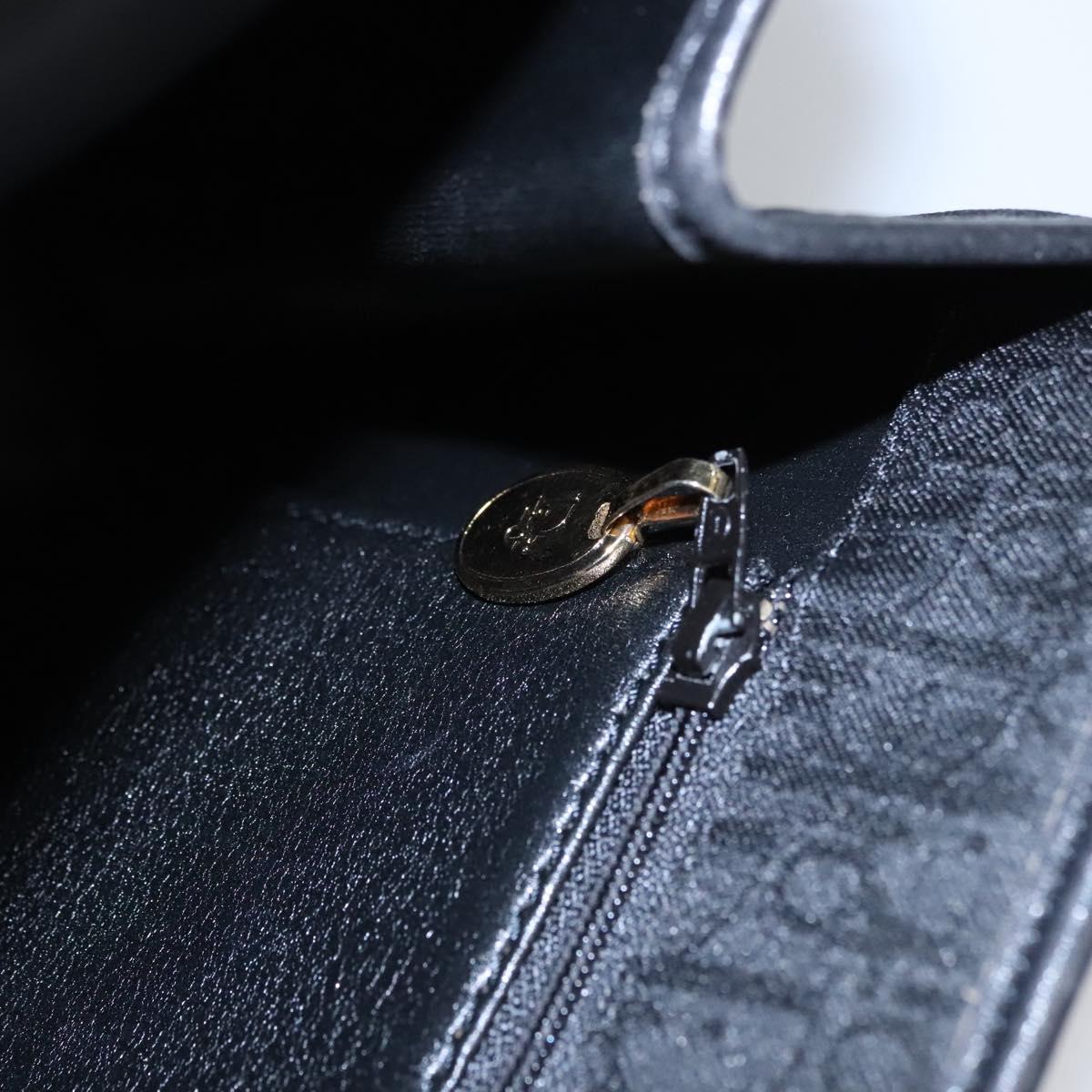 Christian Dior Trotter Canvas Chain Shoulder Bag Black Gold Auth bs23529