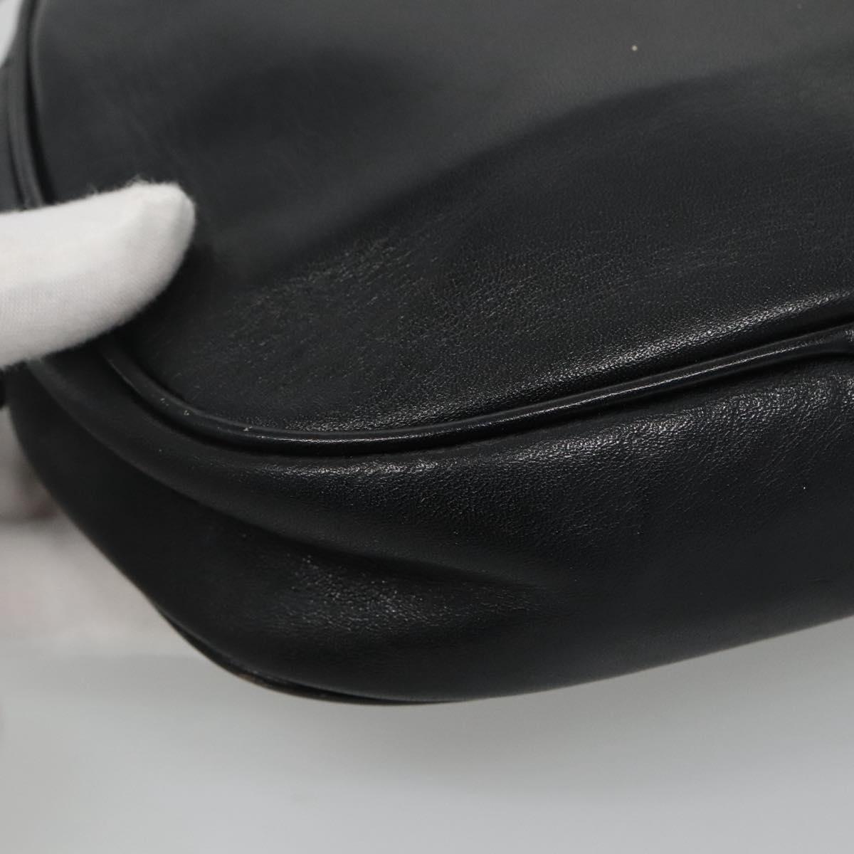 Christian Dior Shoulder Bag Leather Navy Gold Auth bs23532