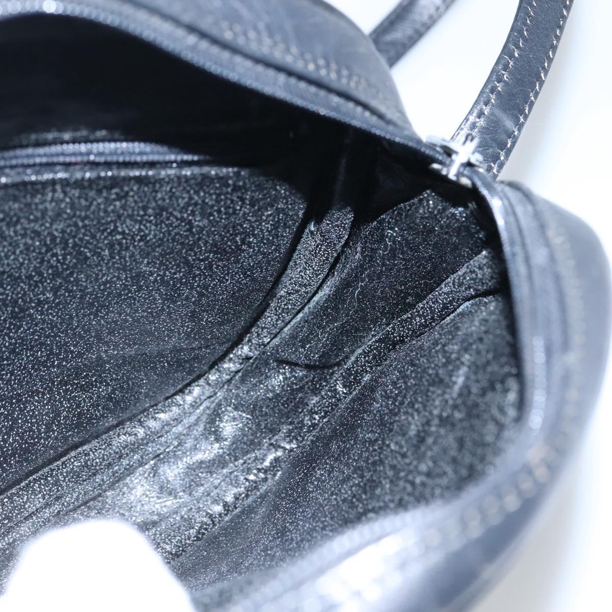 Christian Dior Shoulder Bag Leather Navy Gold Auth bs23532