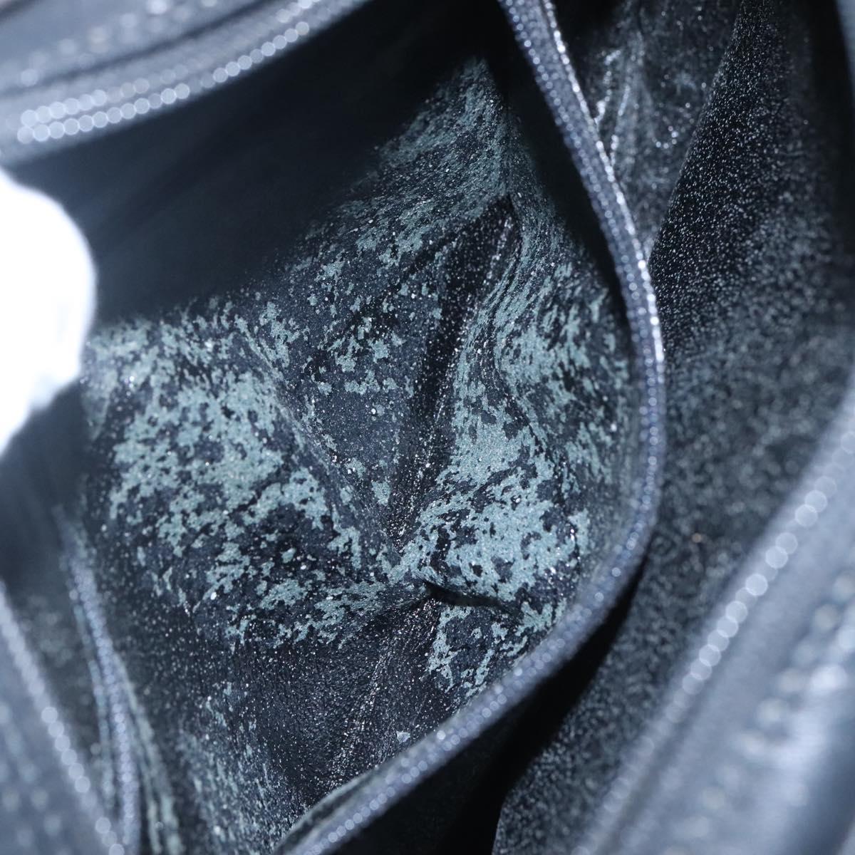 Christian Dior Shoulder Bag Leather Navy Gold Auth bs23532