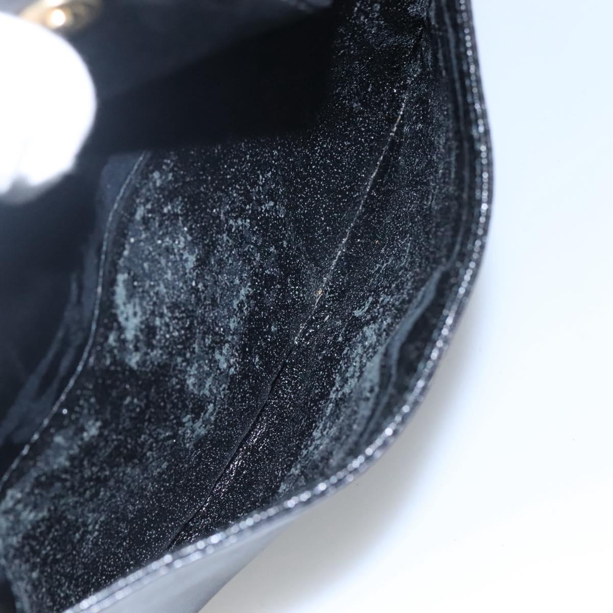 Christian Dior Shoulder Bag Leather Navy Gold Auth bs23532