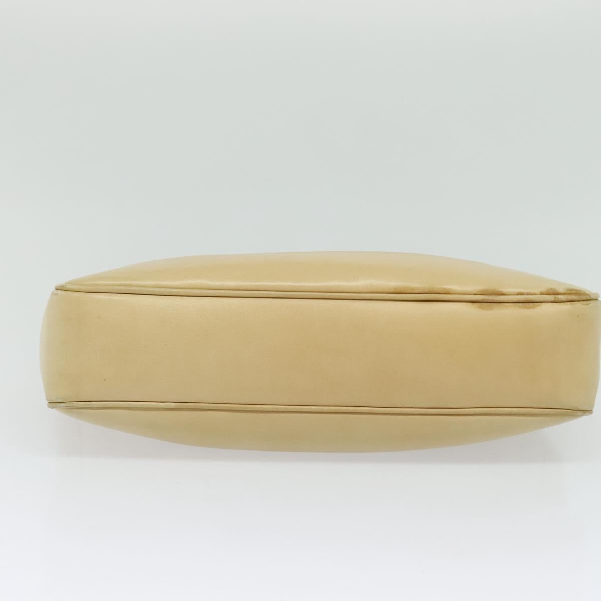 CHANEL Matelasse Chain Shoulder Bag Lamb Skin Beige Gold CC Auth bs23535