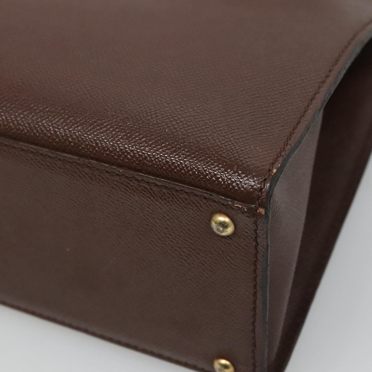 CHANEL Shoulder Bag Leather Brown CC Auth bs23537