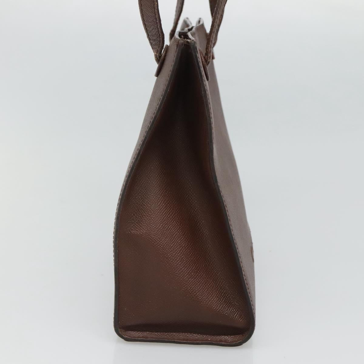 CHANEL Shoulder Bag Leather Brown CC Auth bs23537