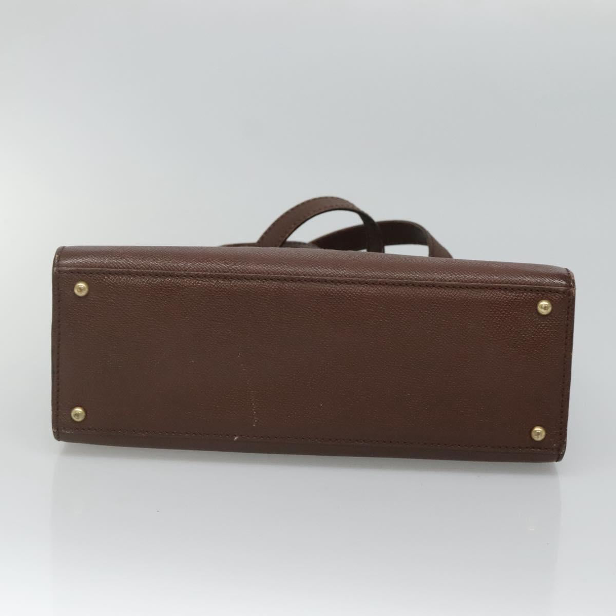 CHANEL Shoulder Bag Leather Brown CC Auth bs23537