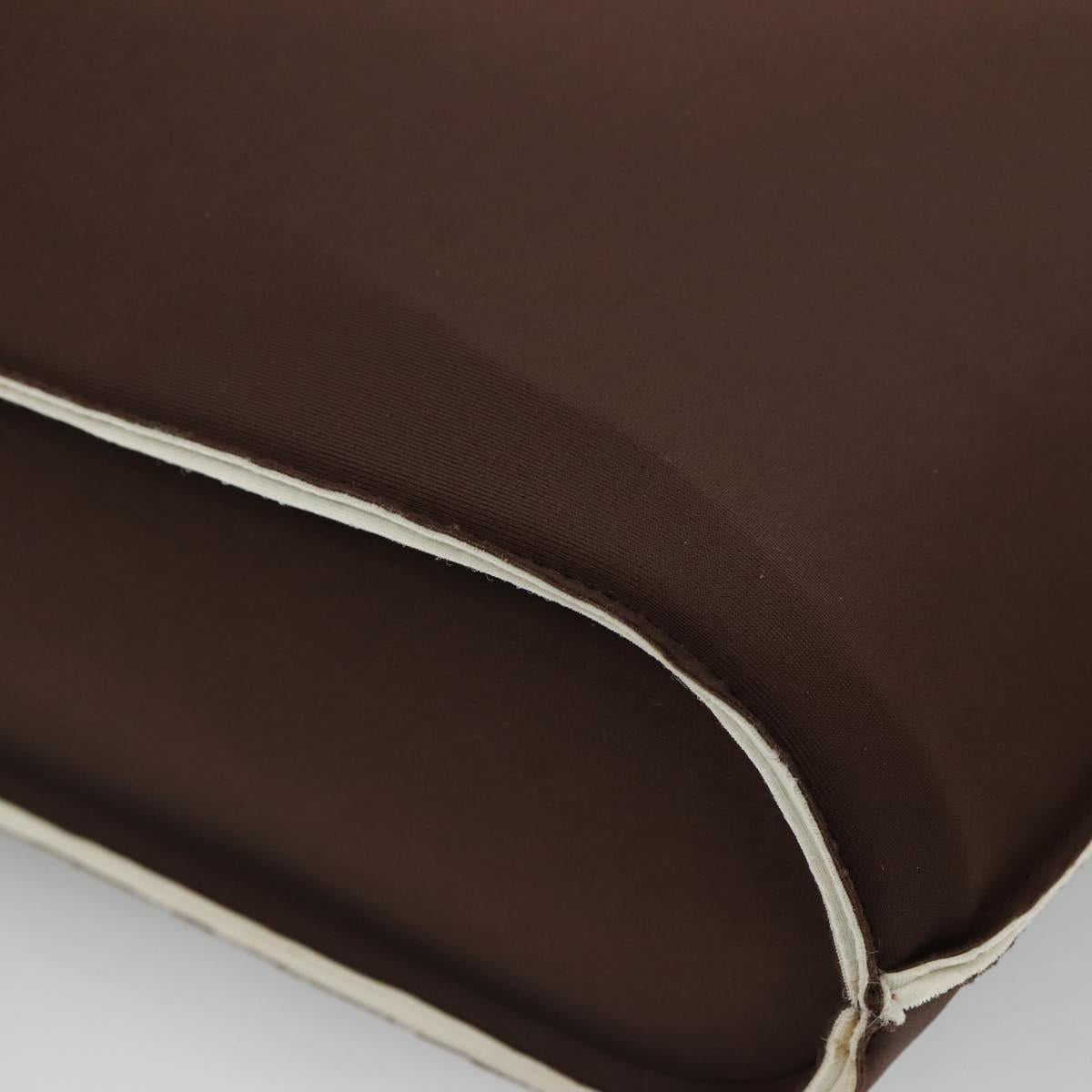 CHANEL Hand Bag Nylon Brown CC Auth bs23545