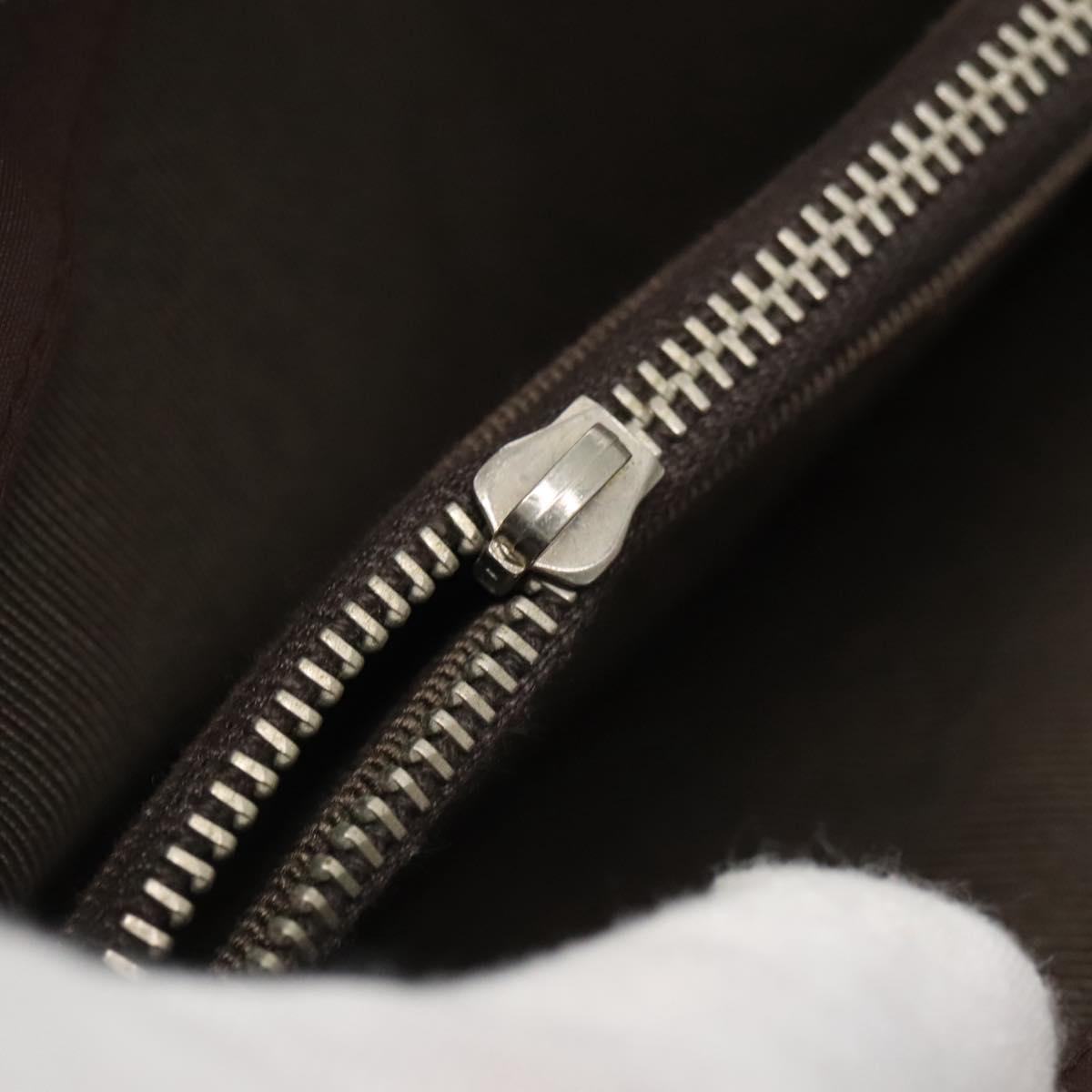 CHANEL Hand Bag Nylon Brown CC Auth bs23545