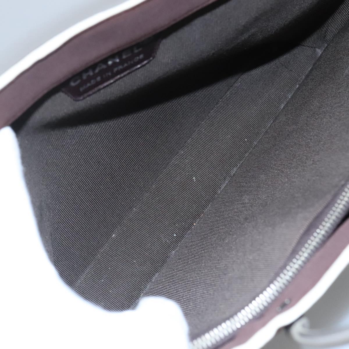 CHANEL Hand Bag Nylon Brown CC Auth bs23545