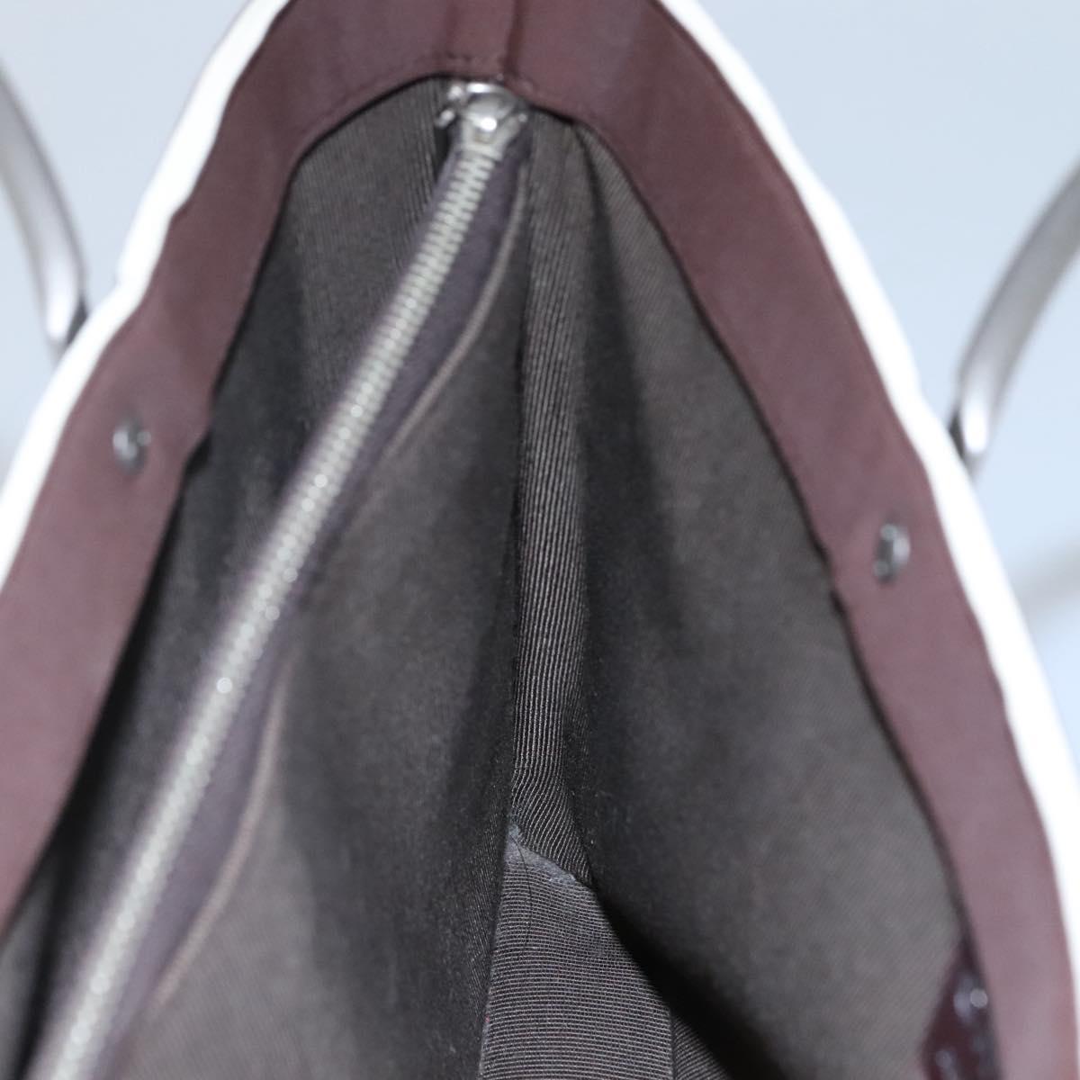 CHANEL Hand Bag Nylon Brown CC Auth bs23545