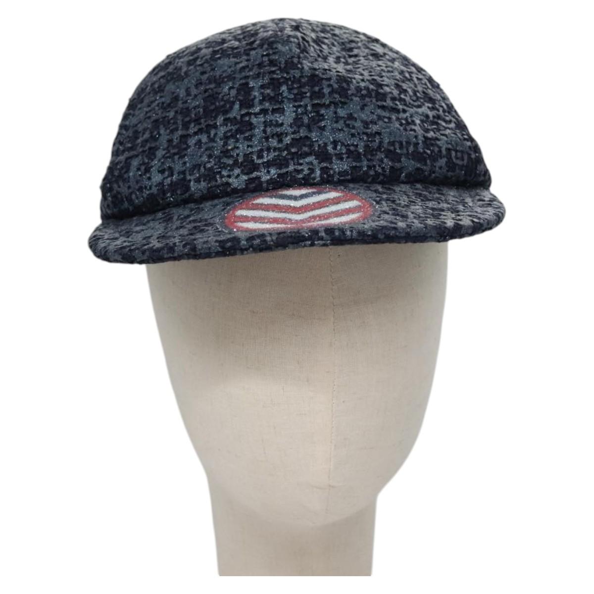 CHANEL Cap Tweed Blue Auth bs23546V