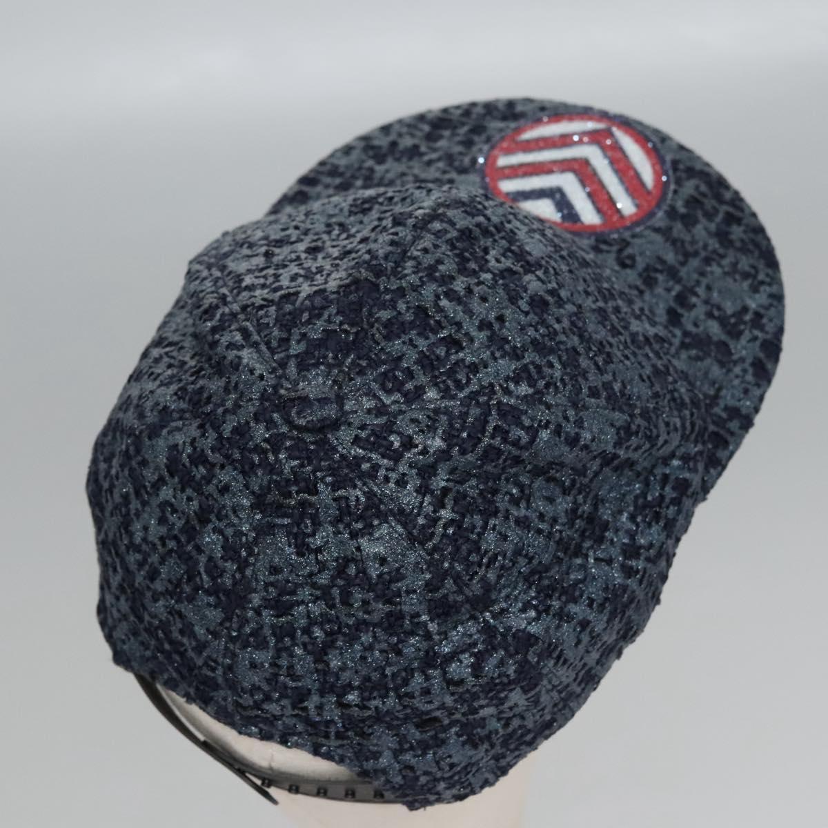 CHANEL Cap Tweed Blue Auth bs23546V