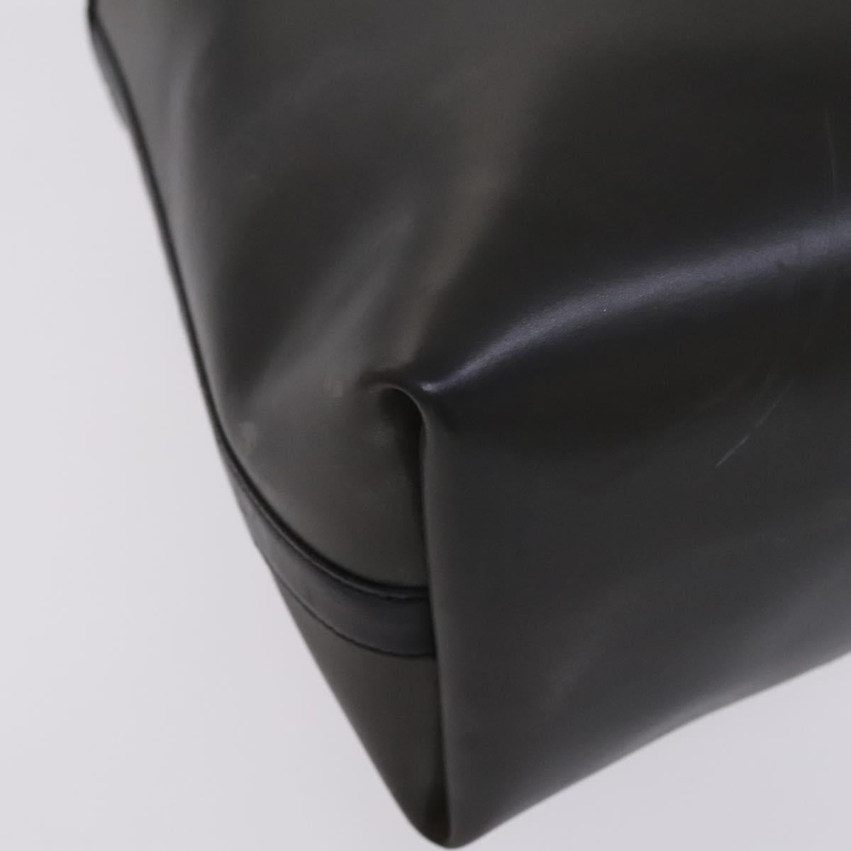 Salvatore Ferragamo Gancini Hand Bag Vinyl Black Auth bs23548