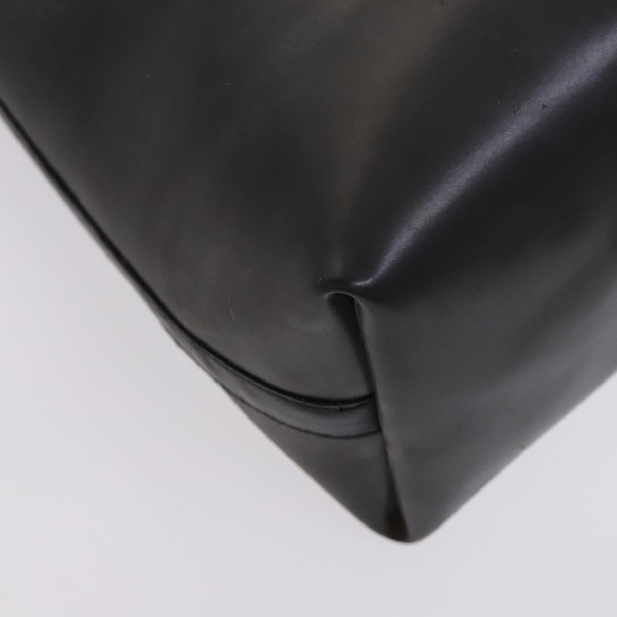 Salvatore Ferragamo Gancini Hand Bag Vinyl Black Auth bs23548