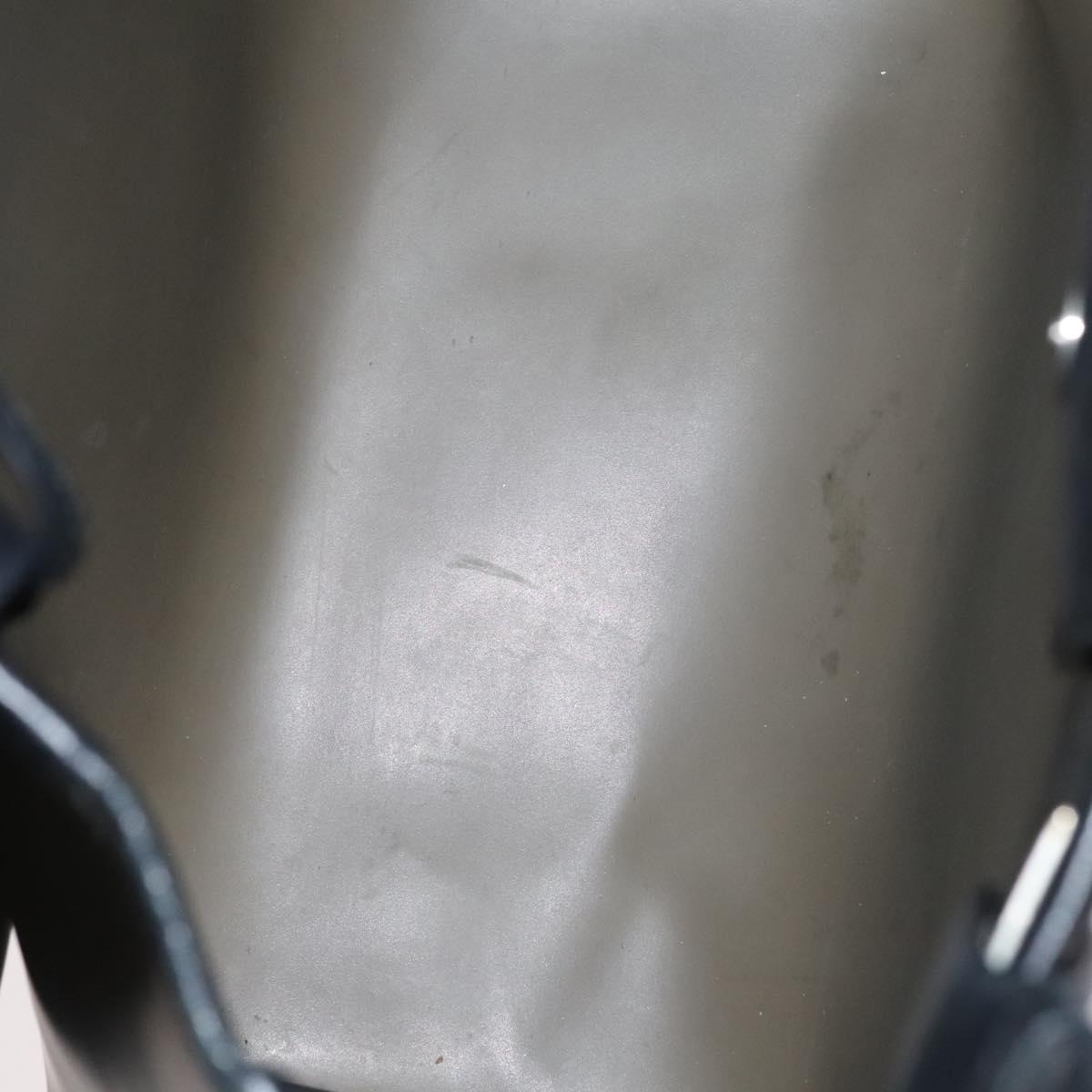 Salvatore Ferragamo Gancini Hand Bag Vinyl Black Auth bs23548