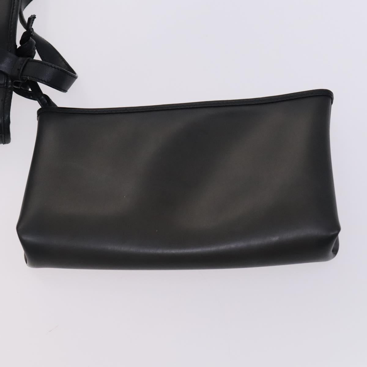 Salvatore Ferragamo Gancini Hand Bag Vinyl Black Auth bs23548