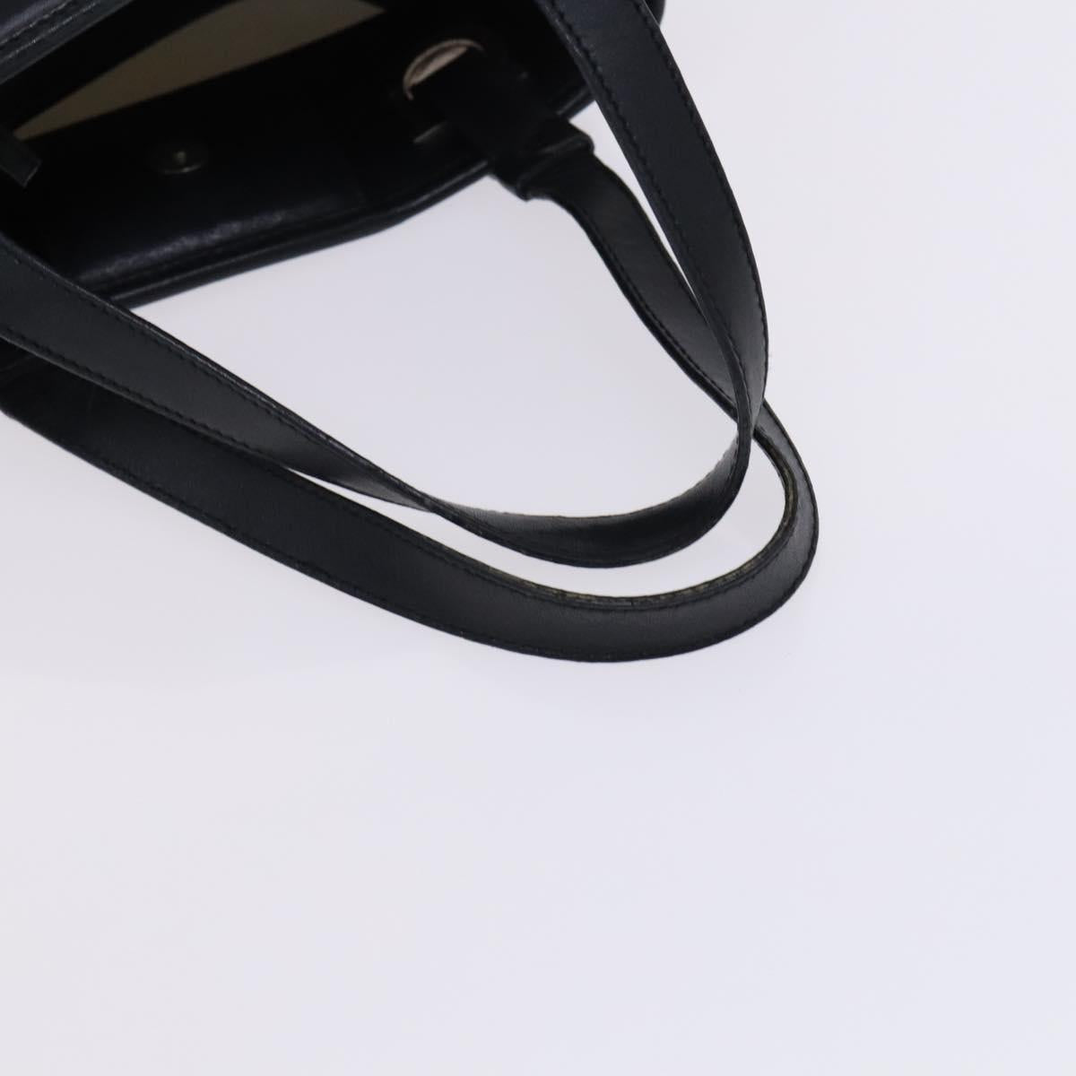 Salvatore Ferragamo Gancini Hand Bag Vinyl Black Auth bs23548