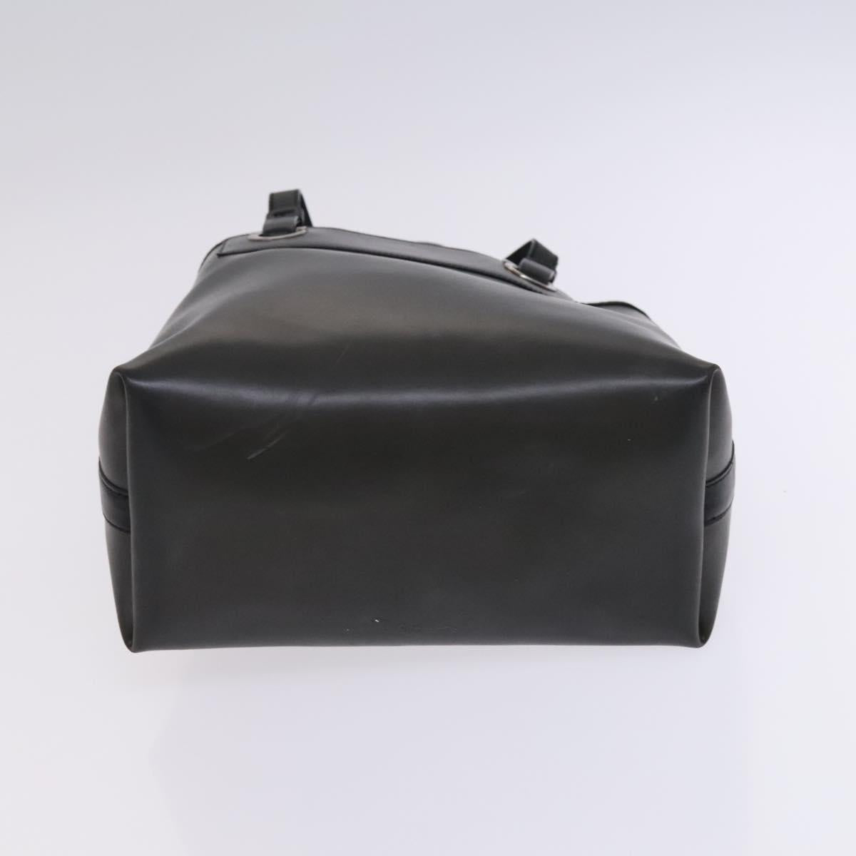 Salvatore Ferragamo Gancini Hand Bag Vinyl Black Auth bs23548