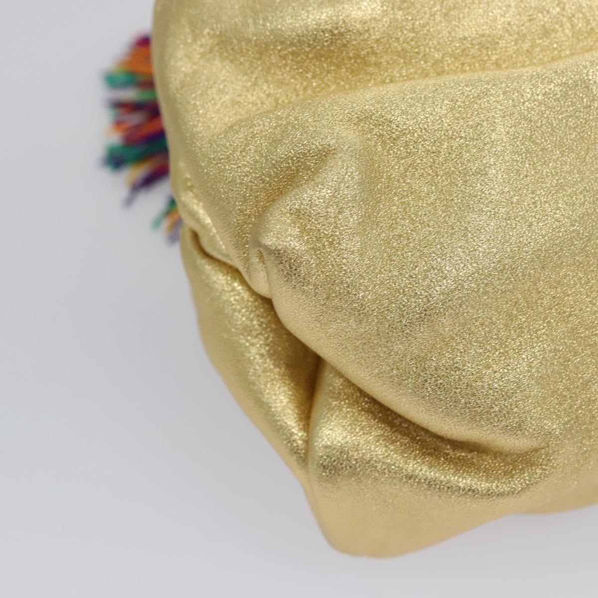 LOEWE Shoulder Bag Leather Gold Auth bs23549