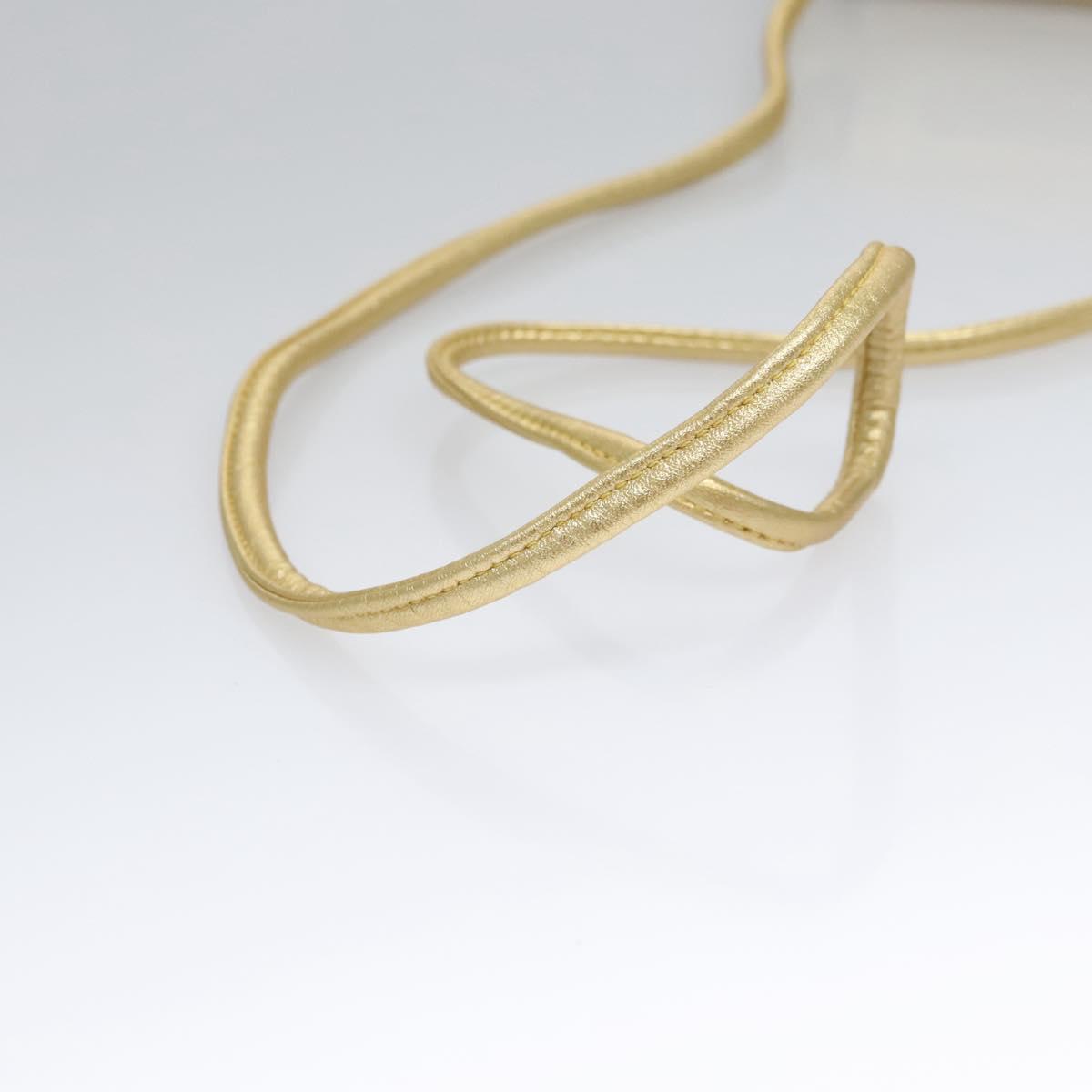 LOEWE Shoulder Bag Leather Gold Auth bs23549