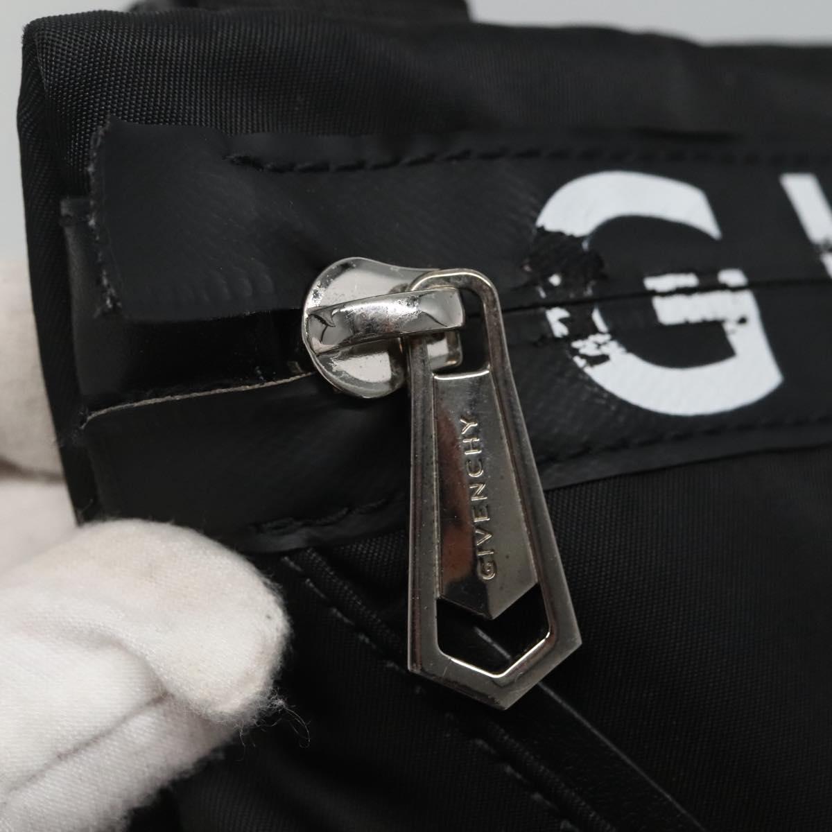 GIVENCHY Shoulder Bag Nylon Black Silver Auth bs23553