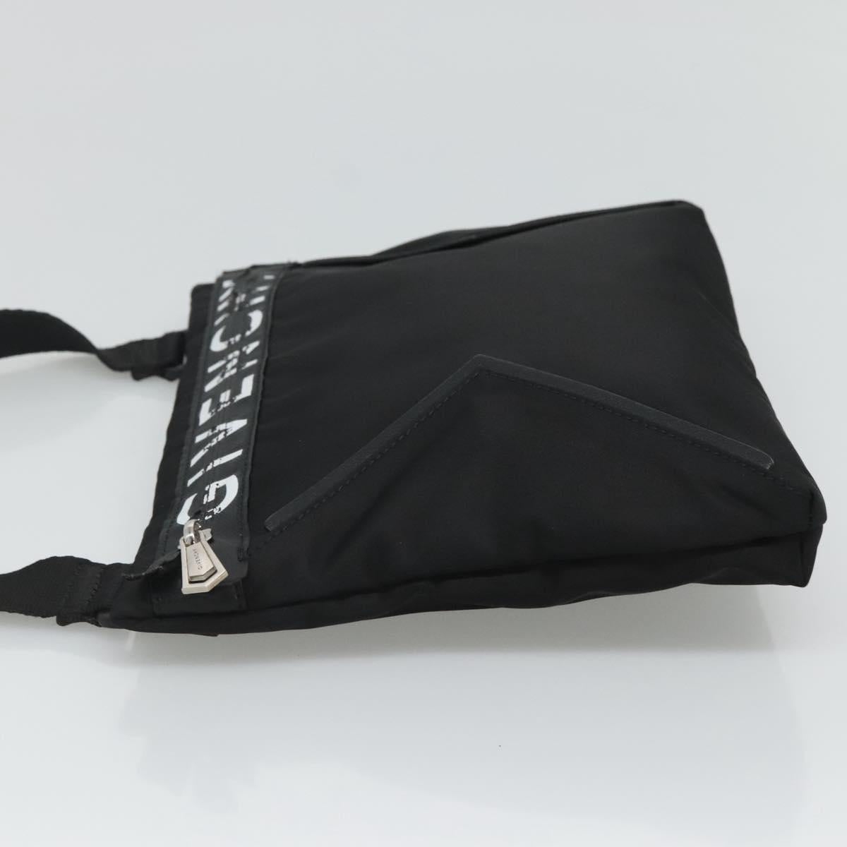 GIVENCHY Shoulder Bag Nylon Black Silver Auth bs23553