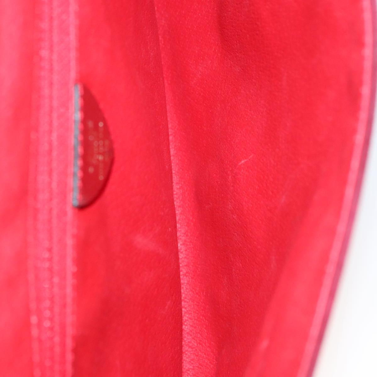 CELINE Shoulder Bag Suede Leather Red Gold Auth bs23556