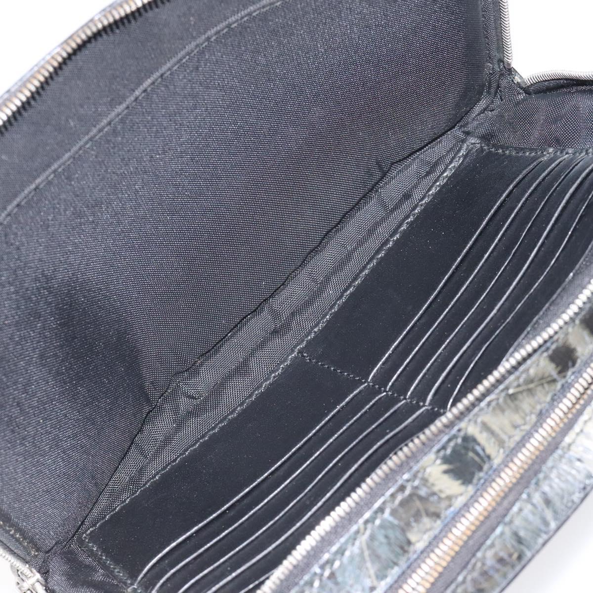 Salvatore Ferragamo Clutch Bag Leather Black Gold Auth bs23562