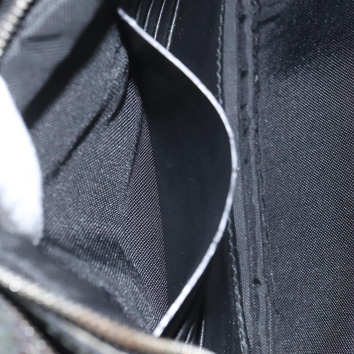 Salvatore Ferragamo Clutch Bag Leather Black Gold Auth bs23562