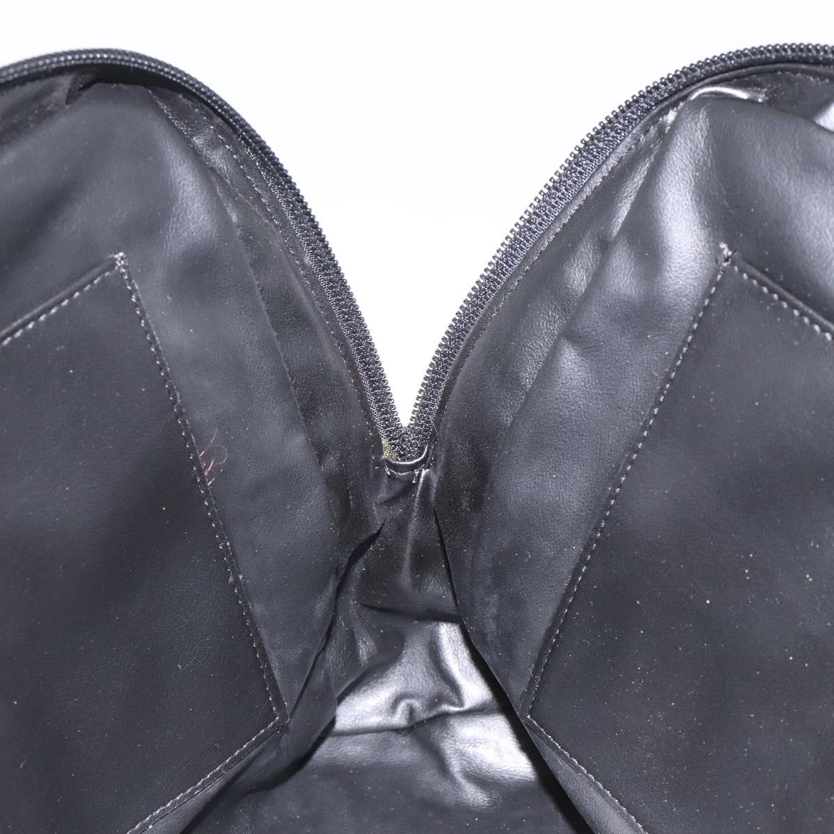 Gianni Versace Clutch Bag Canvas Black Silver Auth bs23564